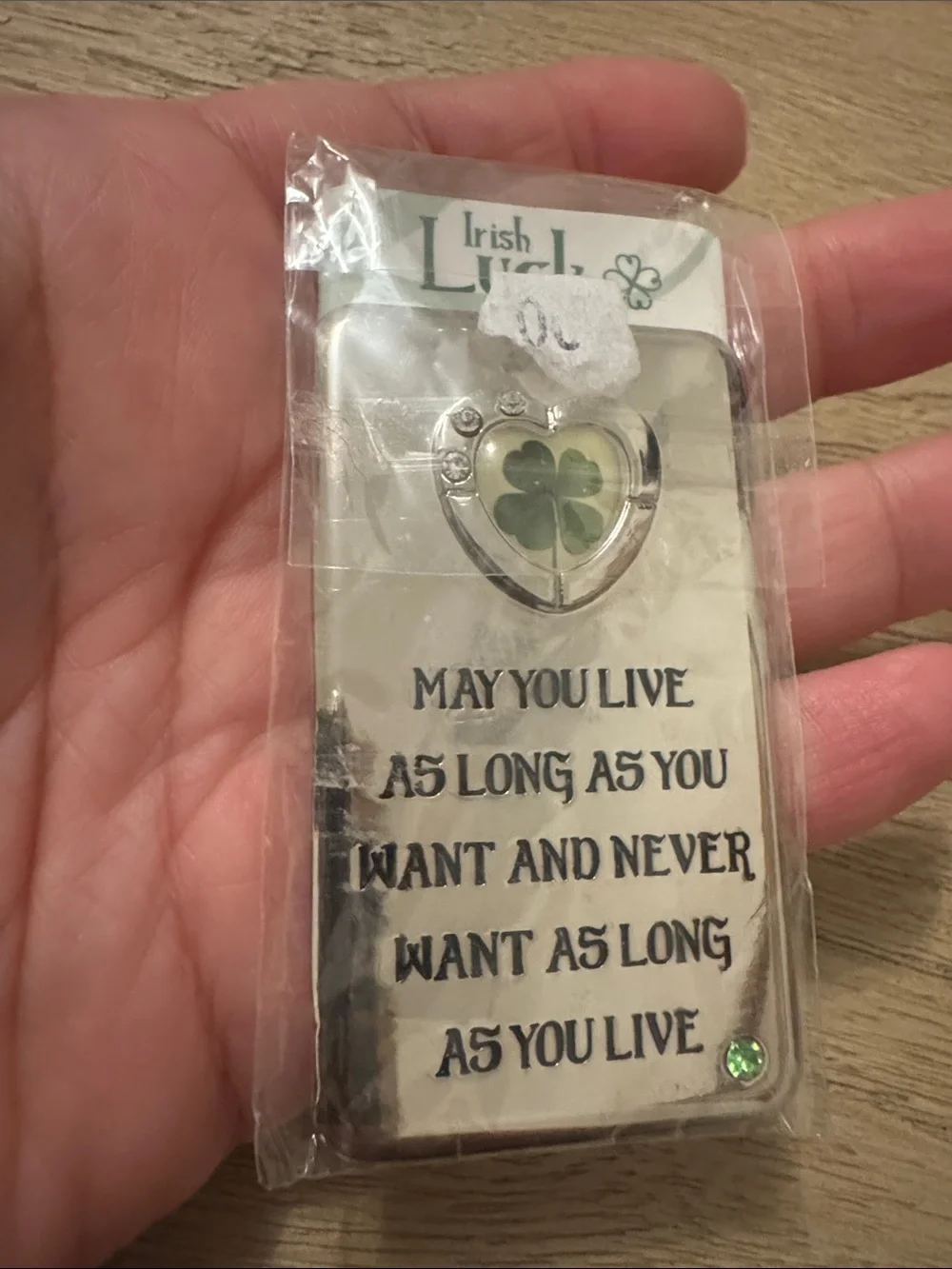 Irish Luck Silver Phone Case with Green Clover Accent refrigerator magnet Irish - Picture 4 of 5